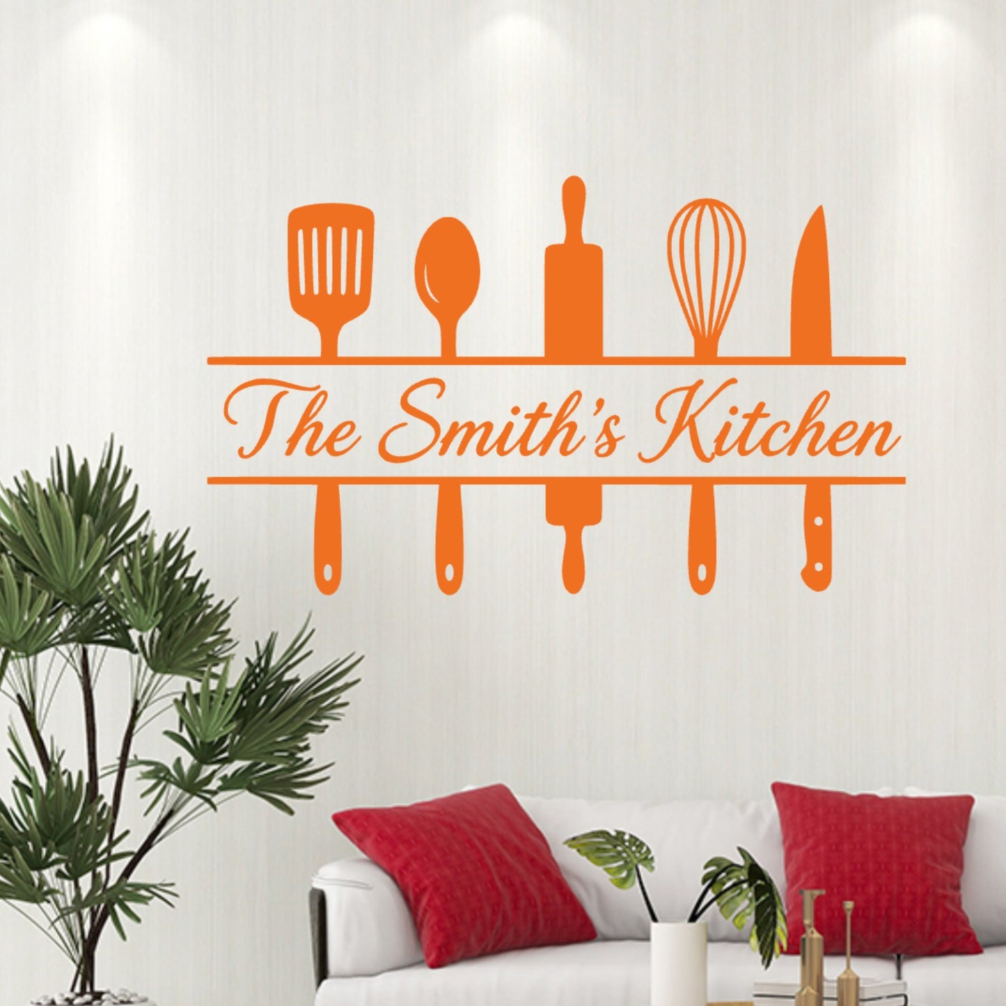 Personalised Family Kitchen Wall Sticker – Custom Name Decal