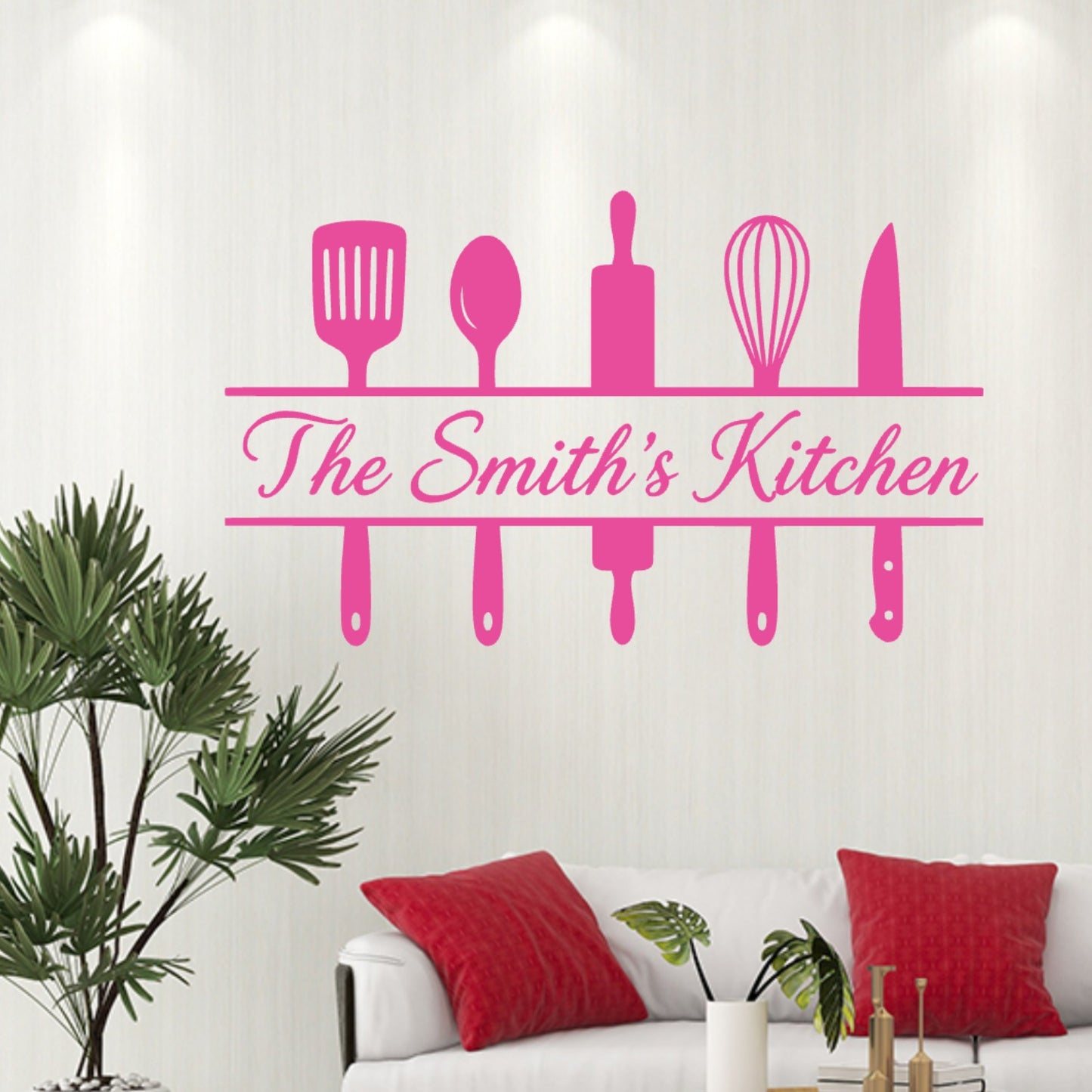 Personalised Family Kitchen Wall Sticker – Custom Name Decal