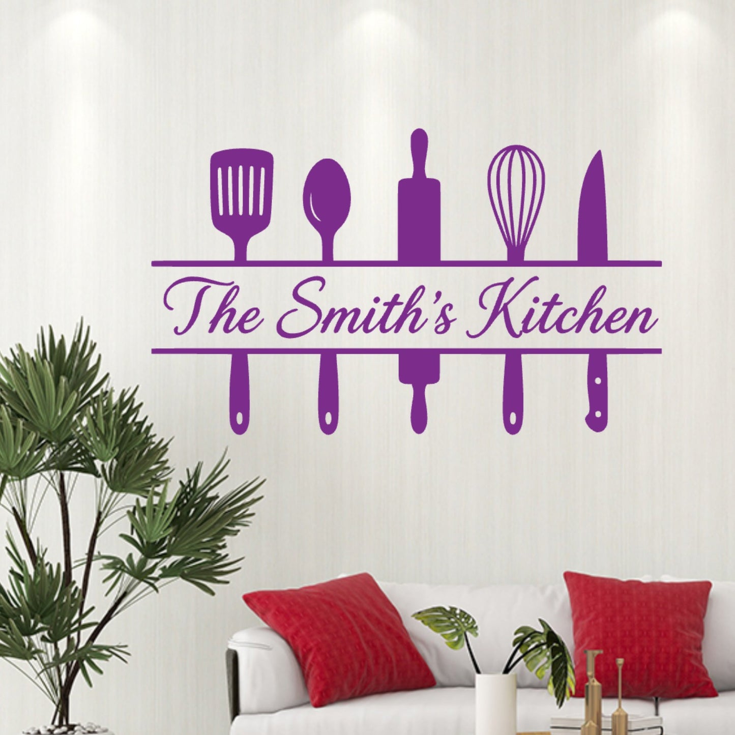 Personalised Family Kitchen Wall Sticker – Custom Name Decal