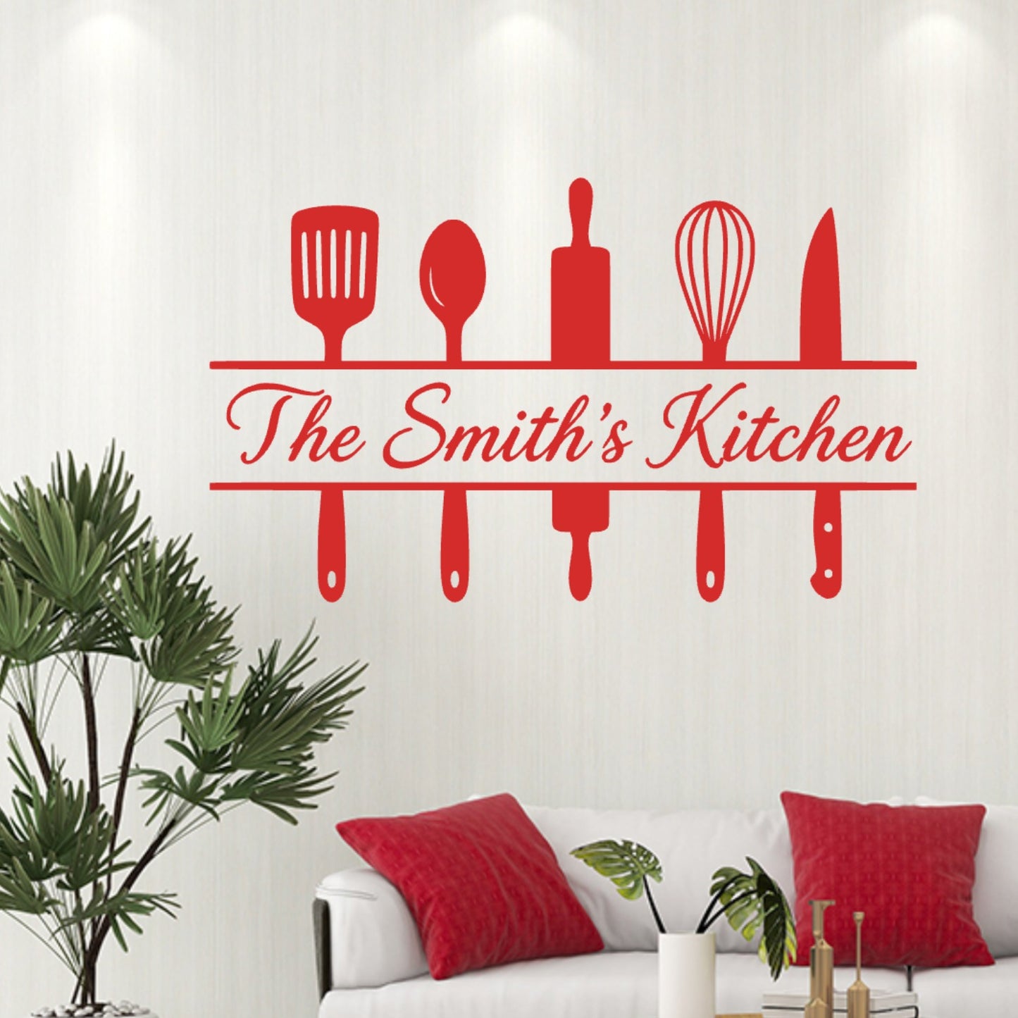 Personalised Family Kitchen Wall Sticker – Custom Name Decal