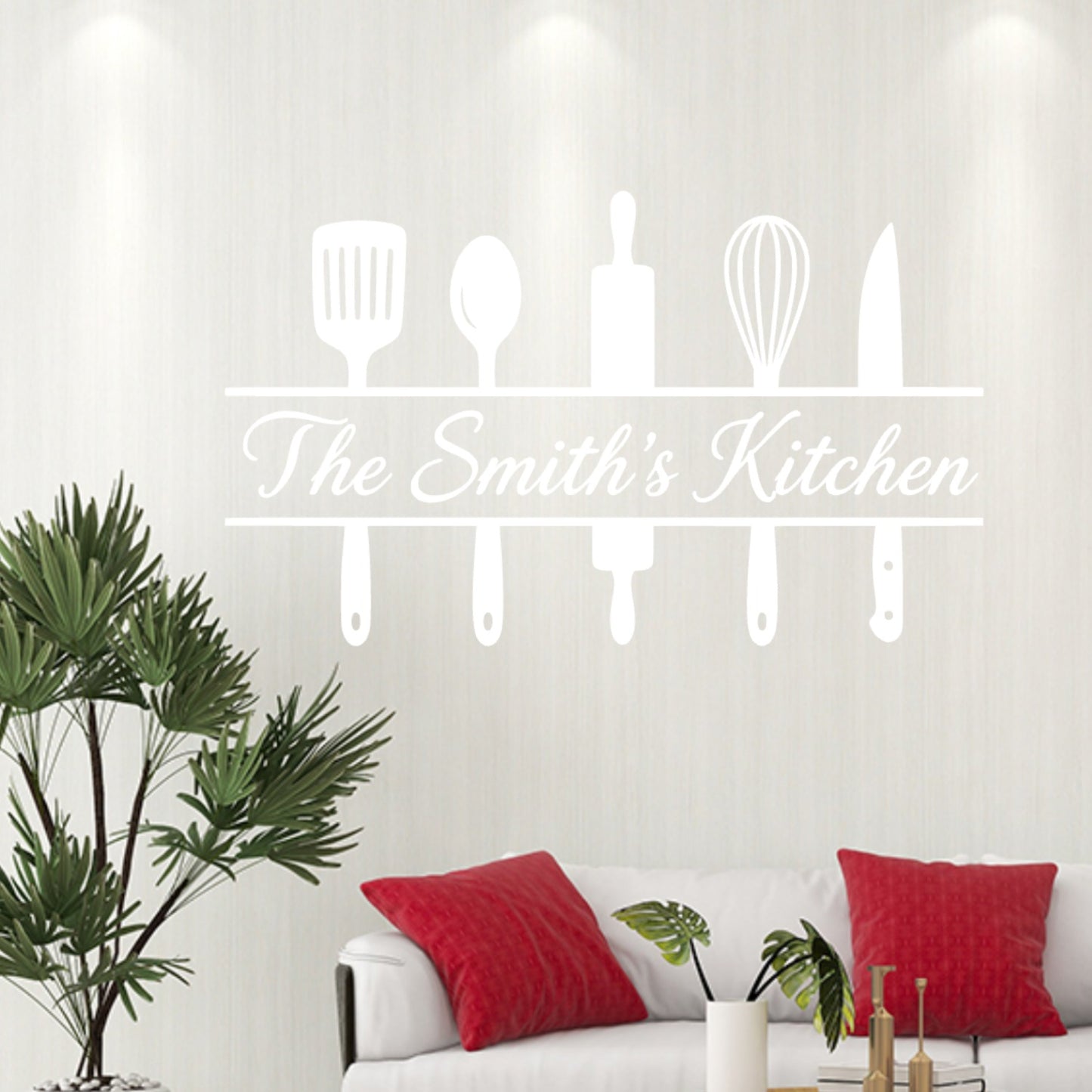Personalised Family Kitchen Wall Sticker – Custom Name Decal
