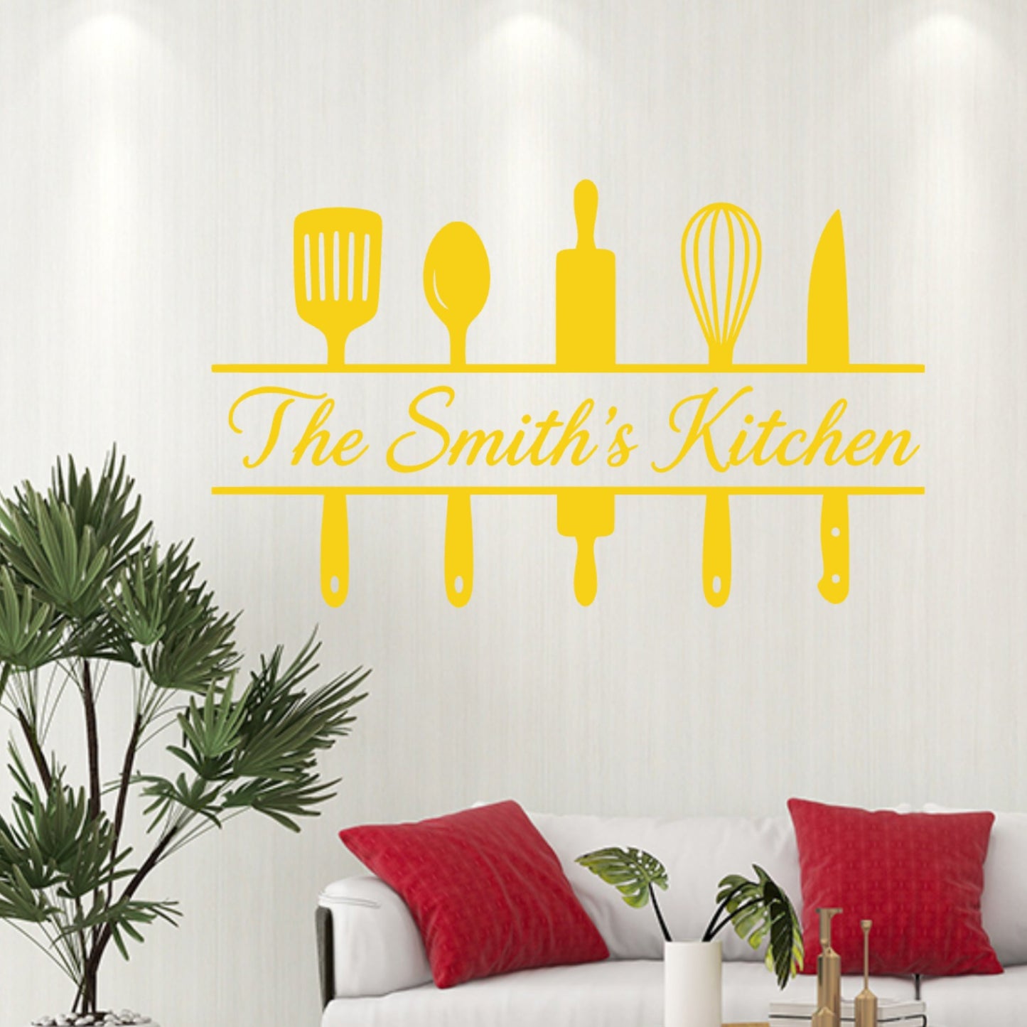 Personalised Family Kitchen Wall Sticker – Custom Name Decal