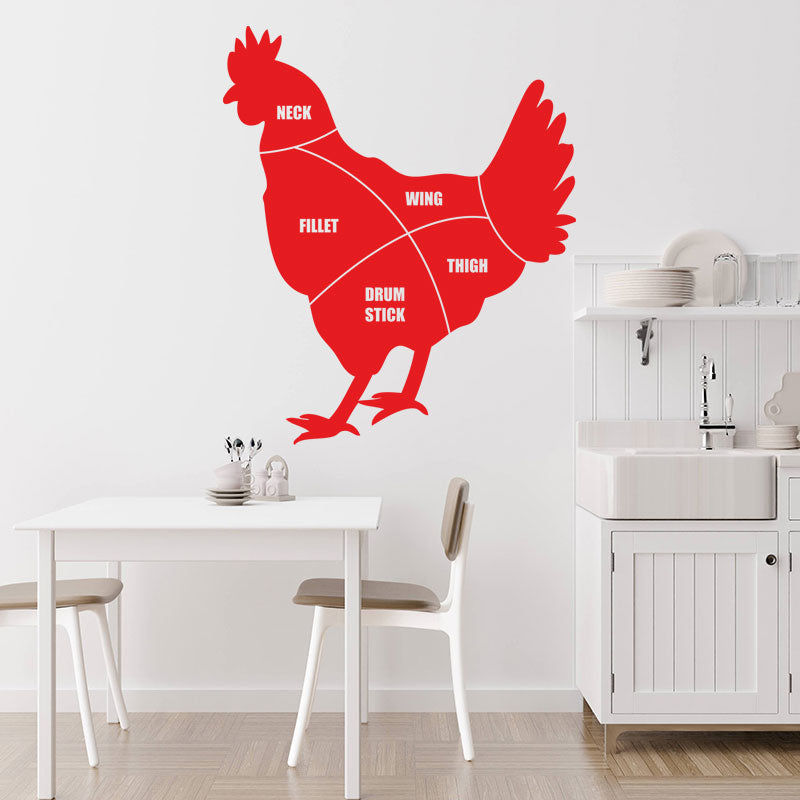 chicken cuts wall sticker
