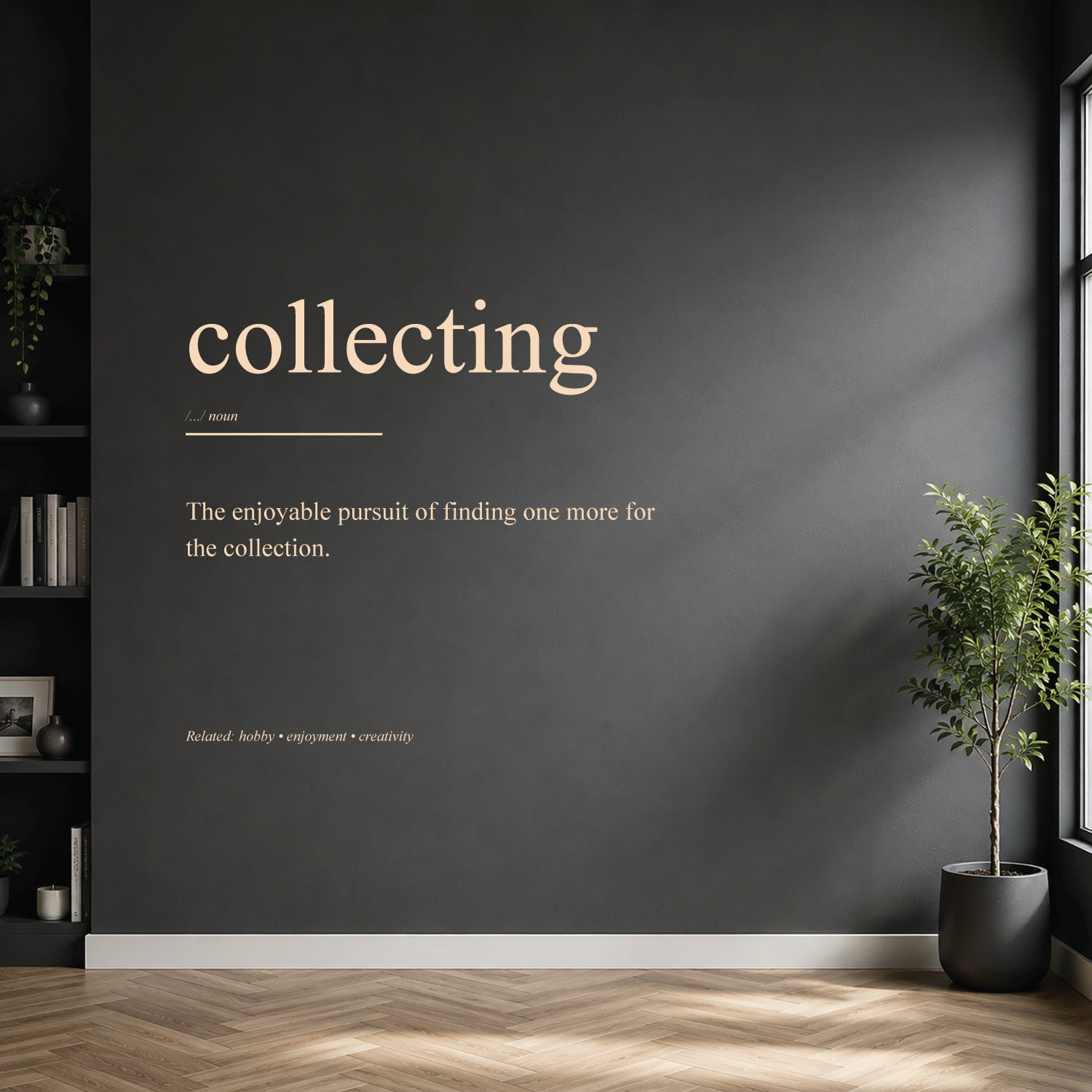 collecting dictionary definition wall sticker