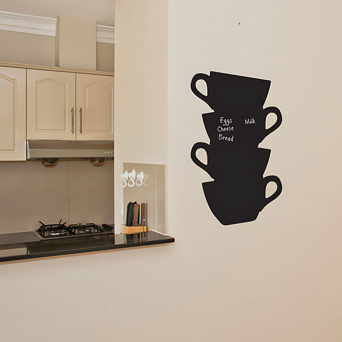 Cups Chalkboard Wall Sticker ‚Äì Kitchen Blackboard Vinyl Decal