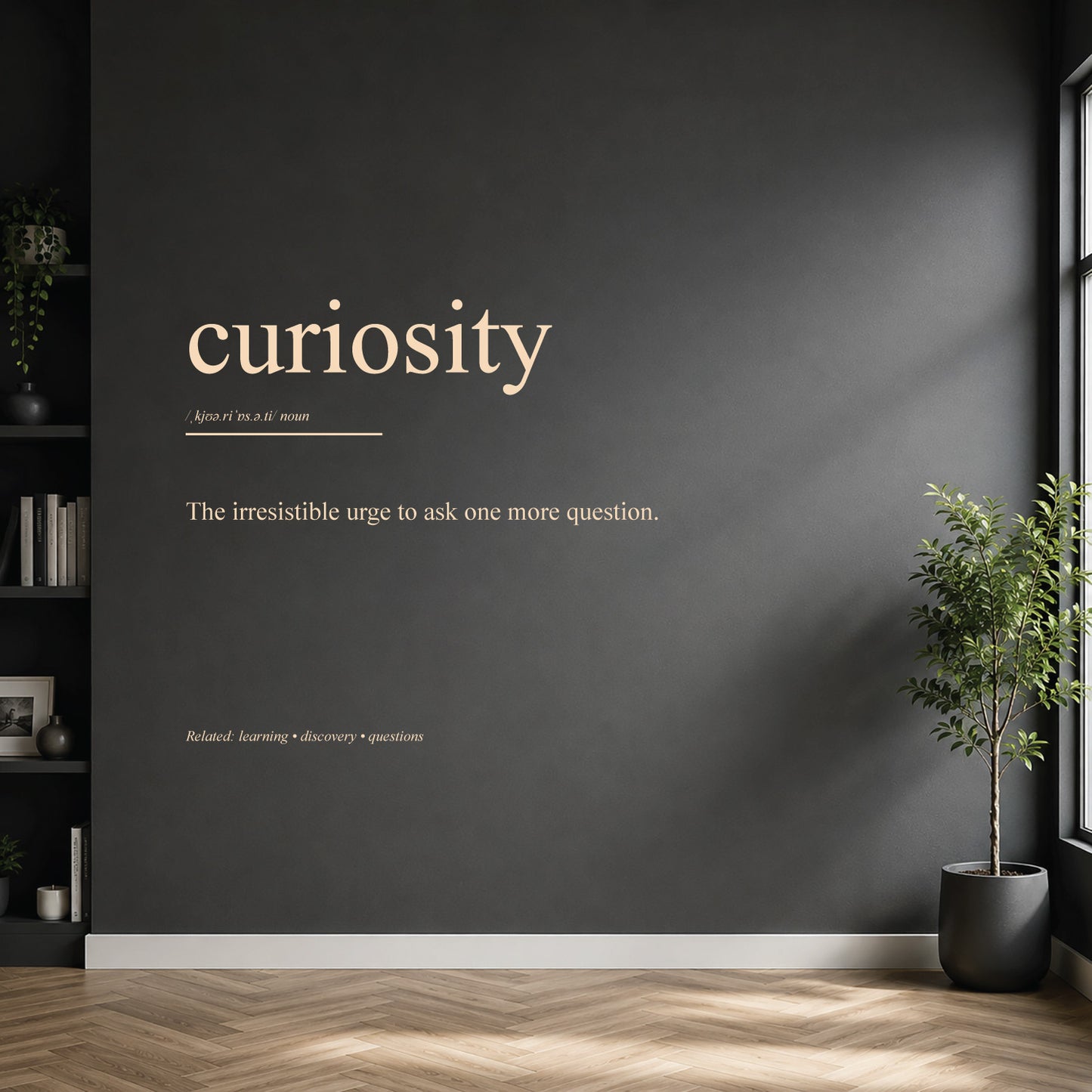 Curiosity dictionary definition wall sticker