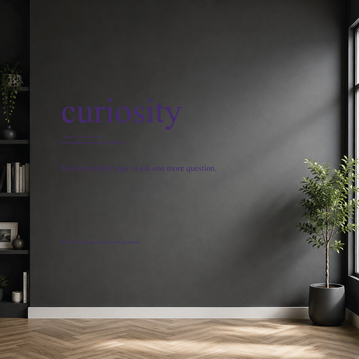 Curiosity dictionary definition wall sticker