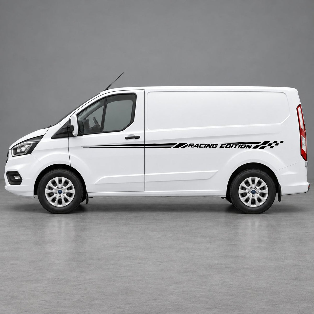 Ford Transit Custom Racing Edition Side Stripes in Black
