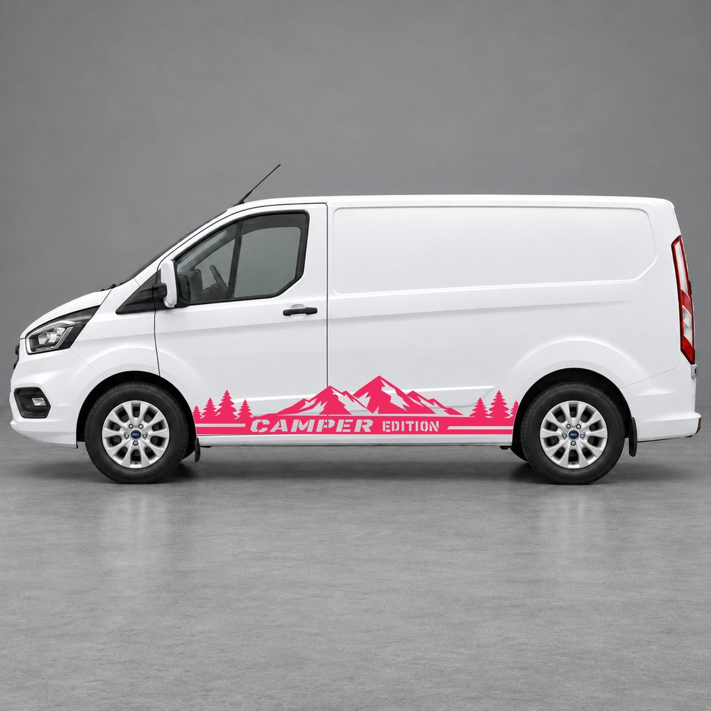 Ford Transit Custom Camper Edition Forest Side Stripes in Pink