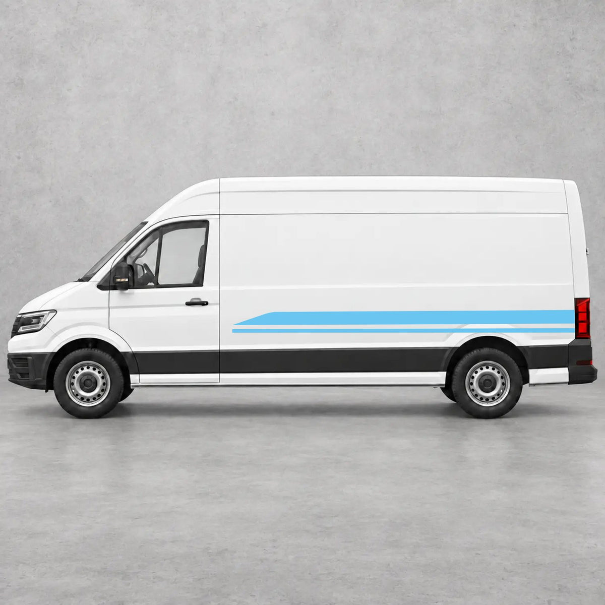 VW Crafter Minimal Twin Lower Side Stripes in Light Blue