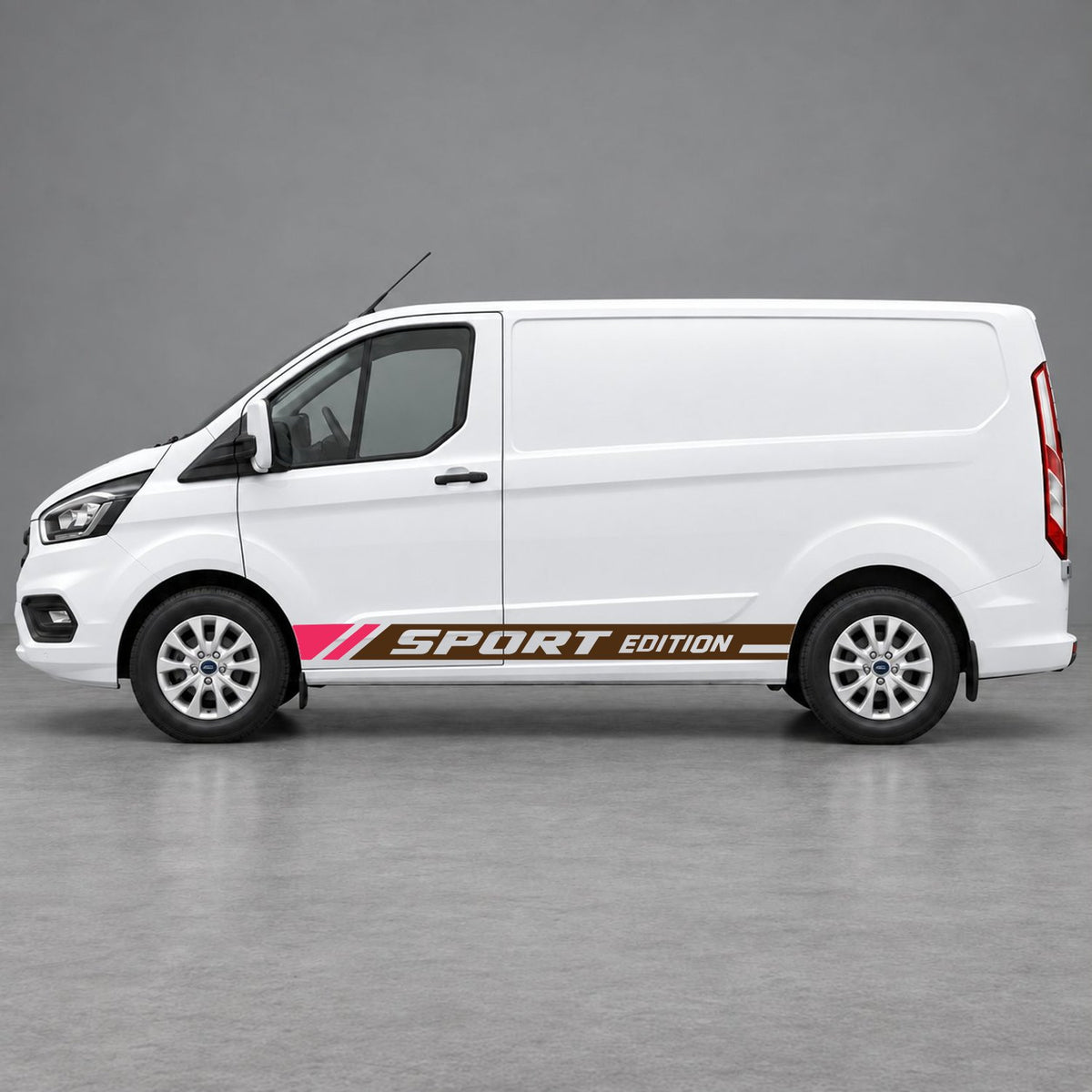 Ford Transit Custom Sport Edition Lower Side Graphics in Brown & Pink