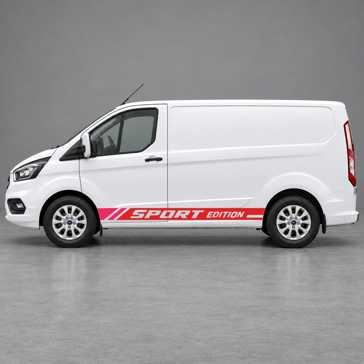 Ford Transit Custom Sport Edition Lower Side Graphics in Red & Pink