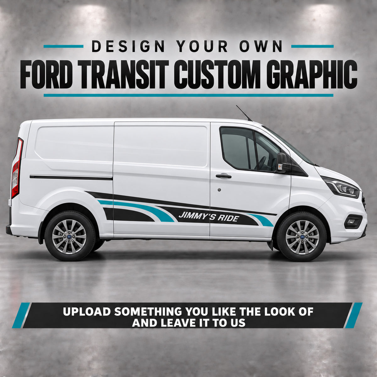 Design Your Own Ford Transit Custom Side Graphics – Custom Two-Colour Van Decals