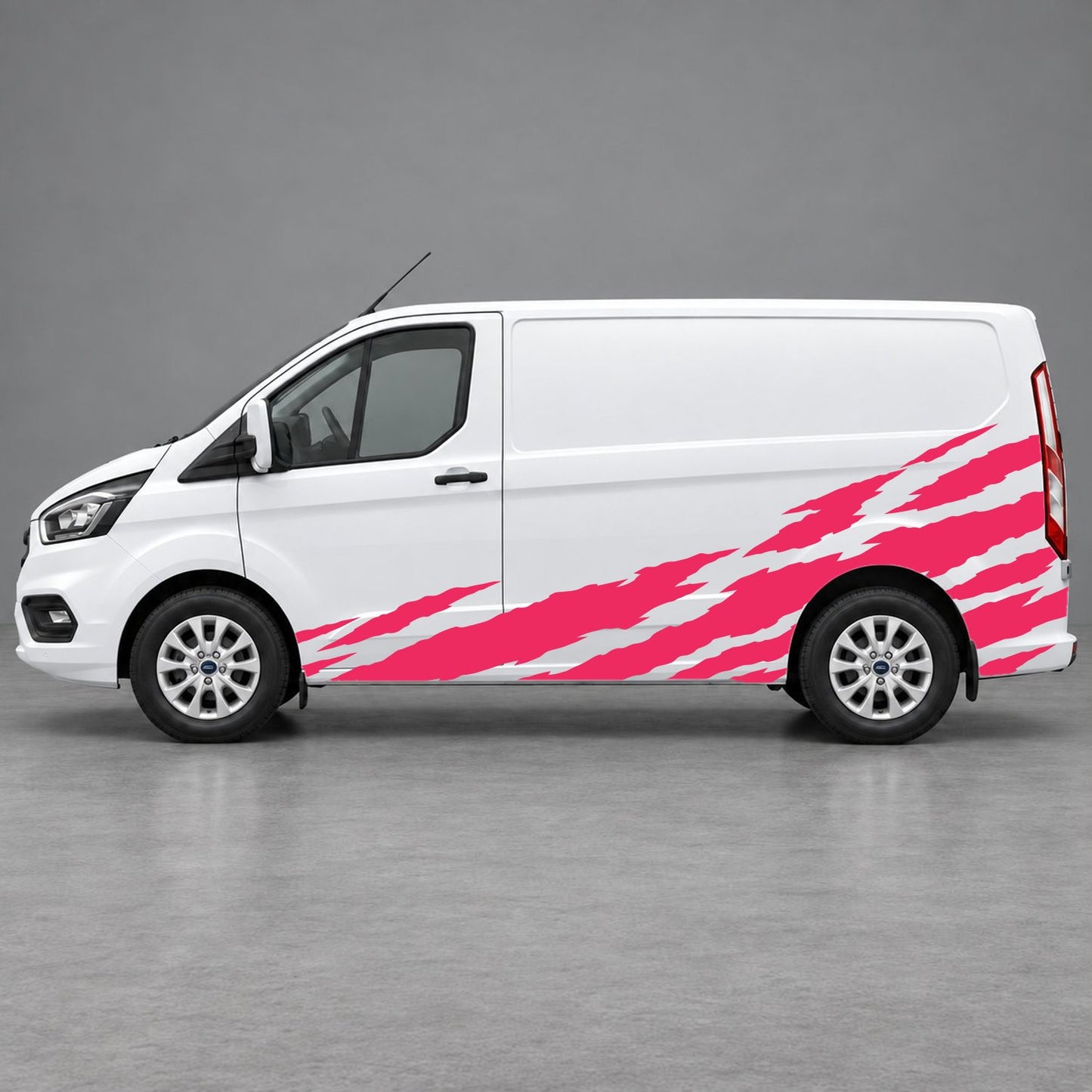 Ford Transit Custom Claw Scratch Side Graphics in Pink & Pink