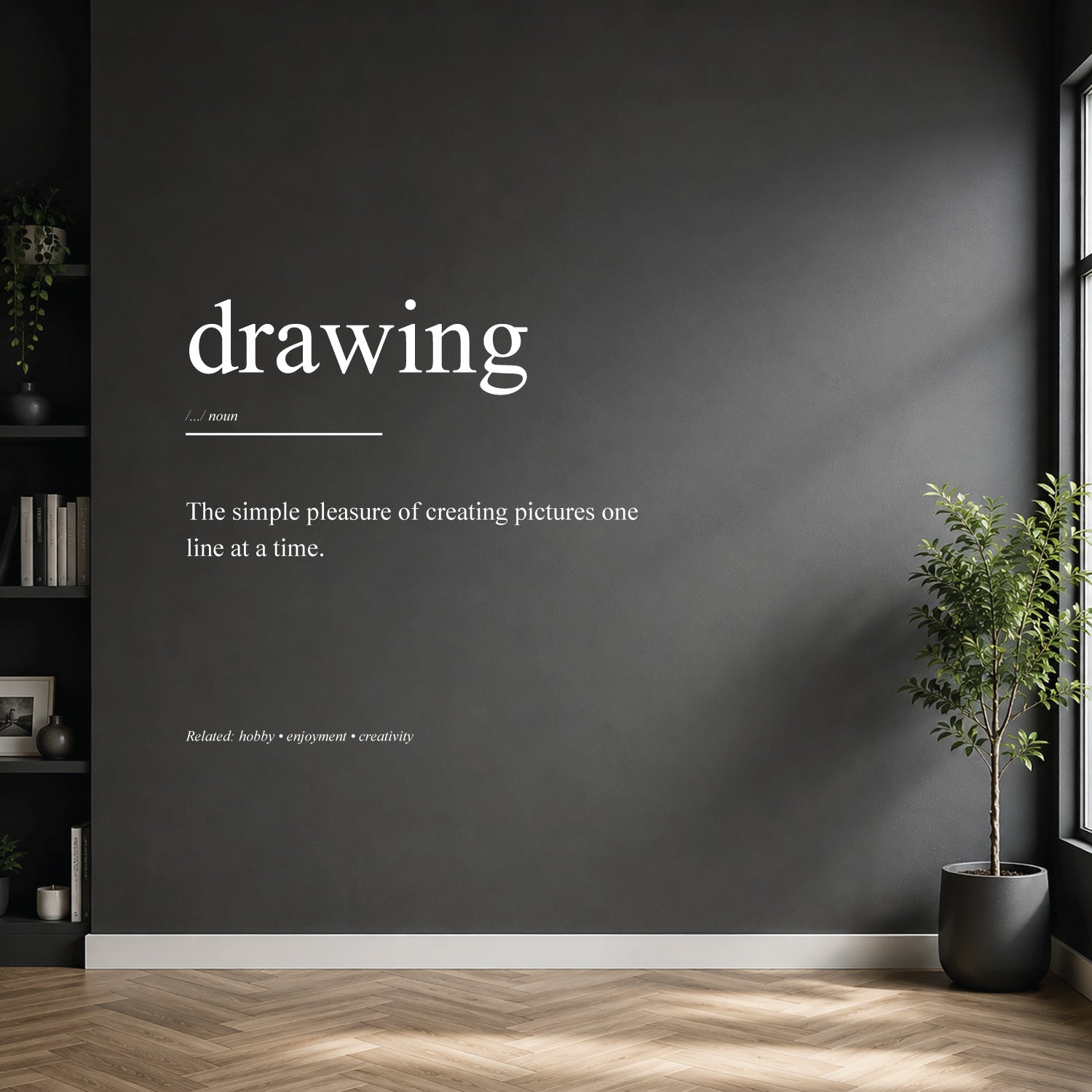 drawing dictionary definition wall sticker