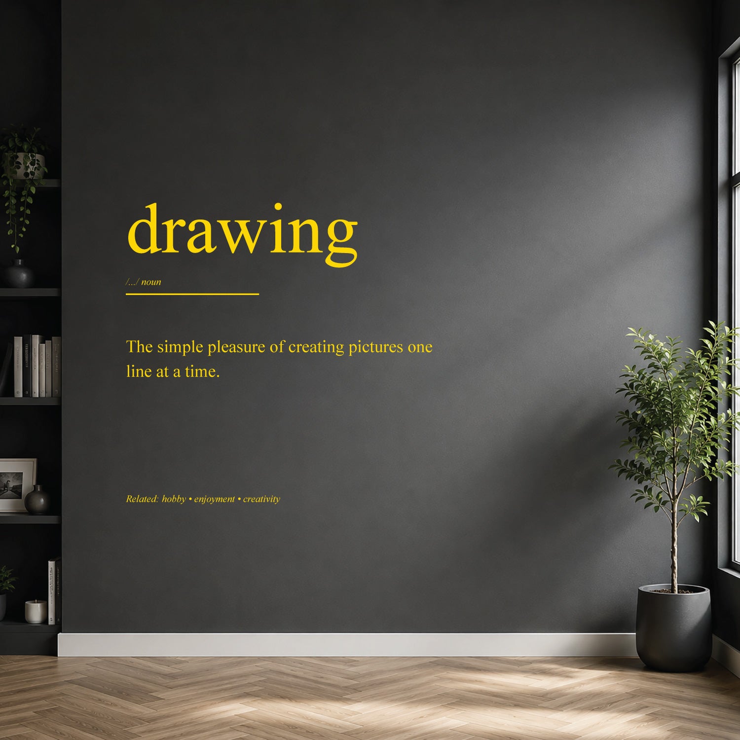 drawing dictionary definition wall sticker