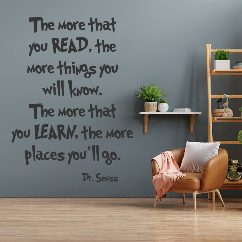 the more you read the wall sticker