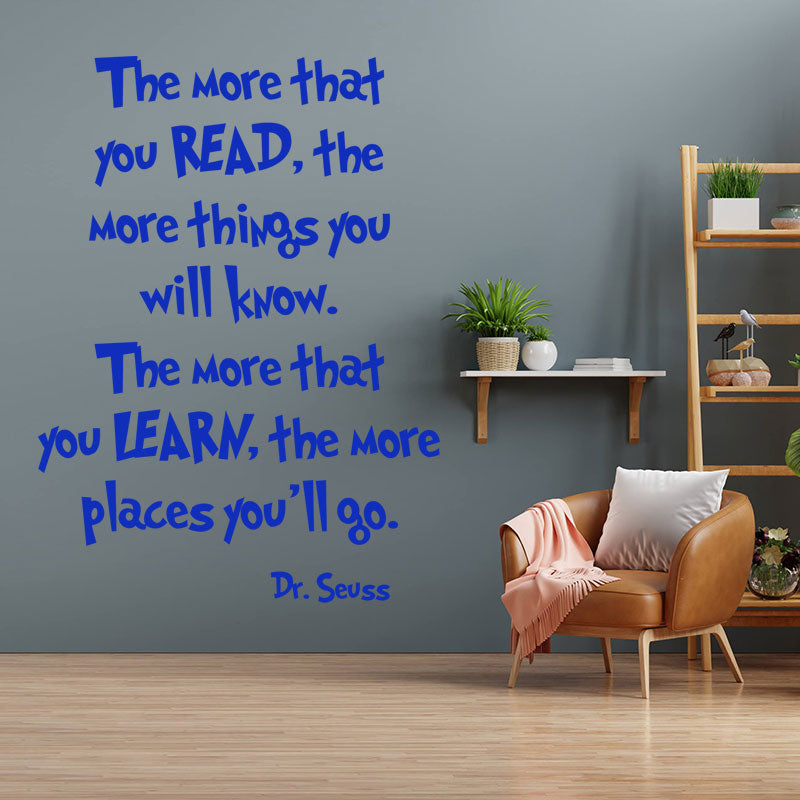 the more you read the wall sticker