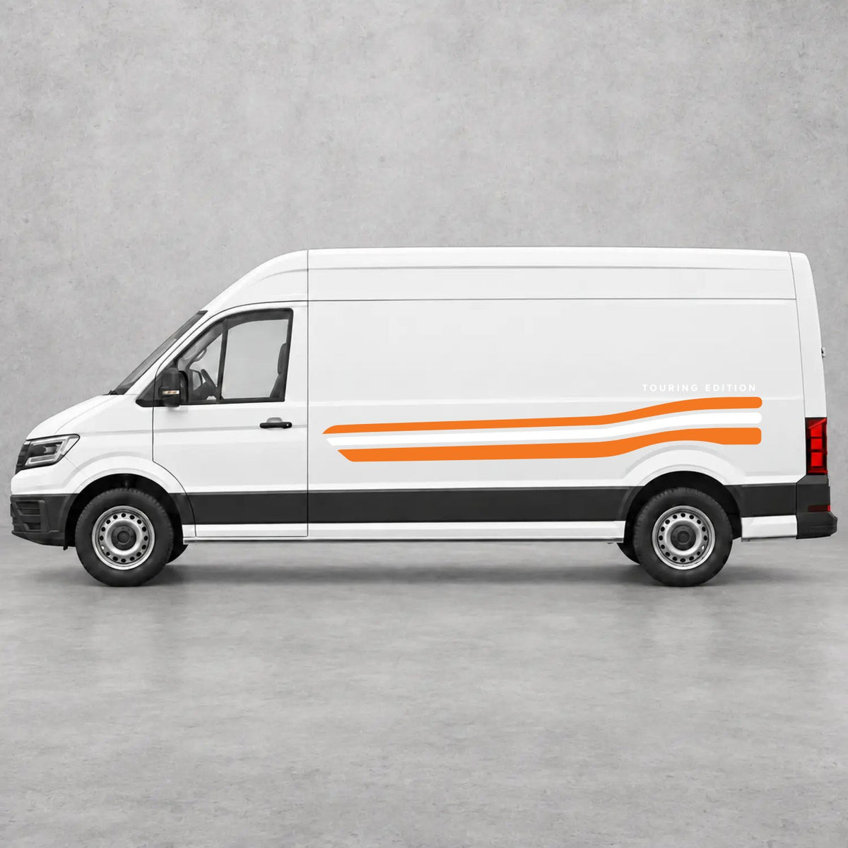 VW Crafter Touring Edition Side Stripes in Orange & White