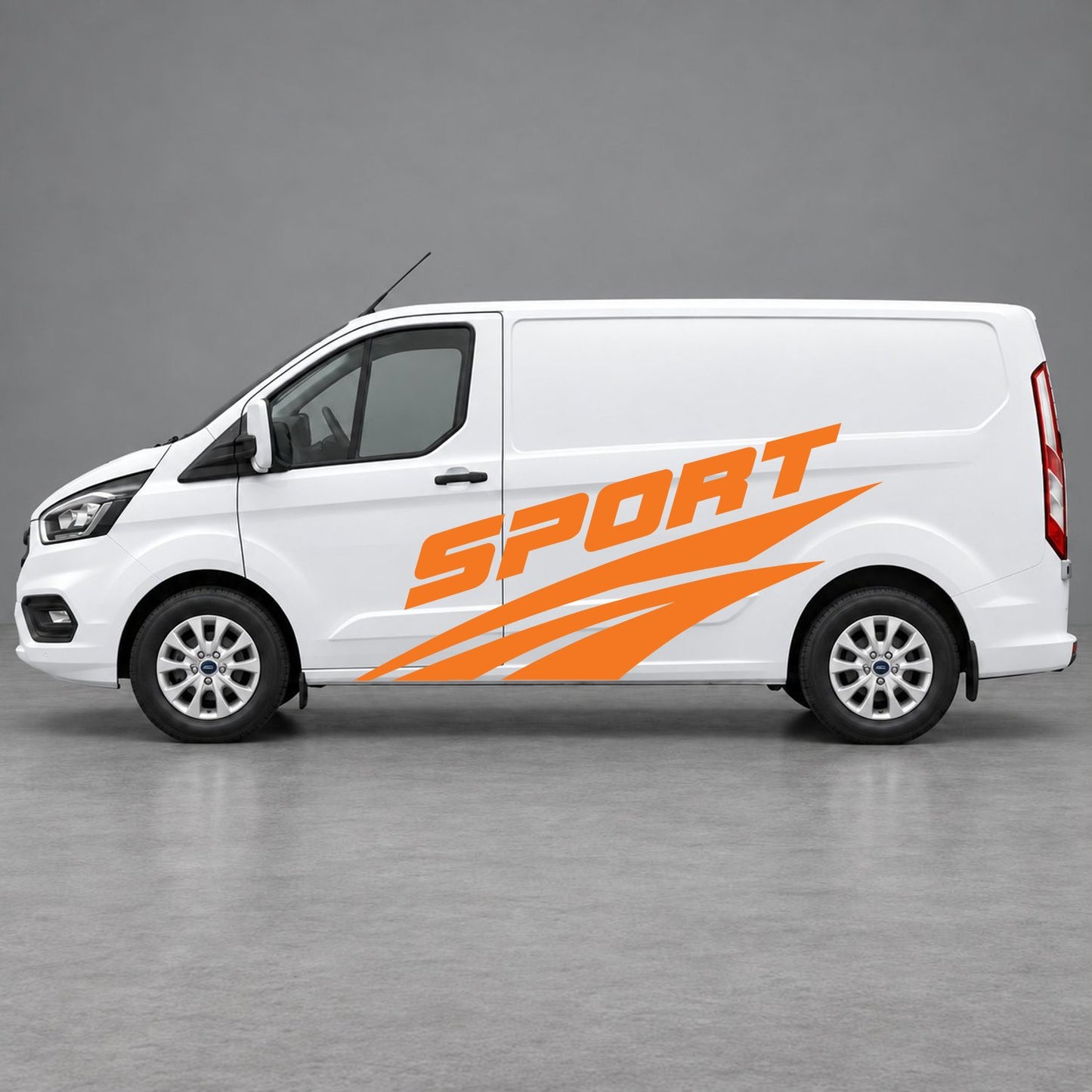 Ford Transit Custom Sport Twin Stripe Side Graphics in Orange & Orange
