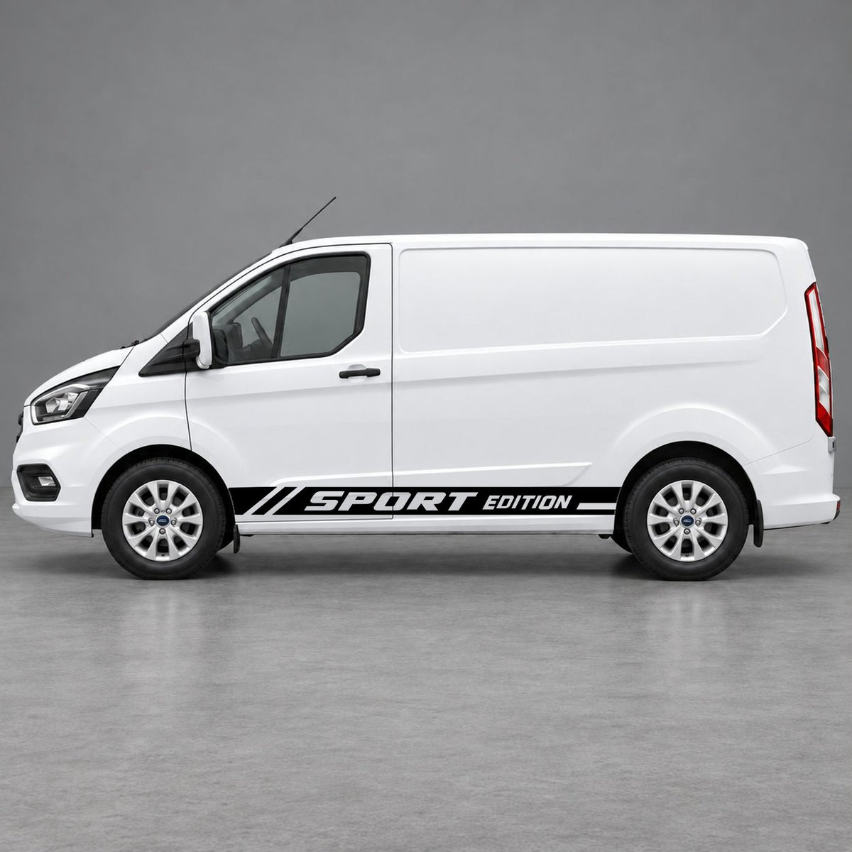 Ford Transit Custom Sport Edition Lower Side Graphics in Black & Black
