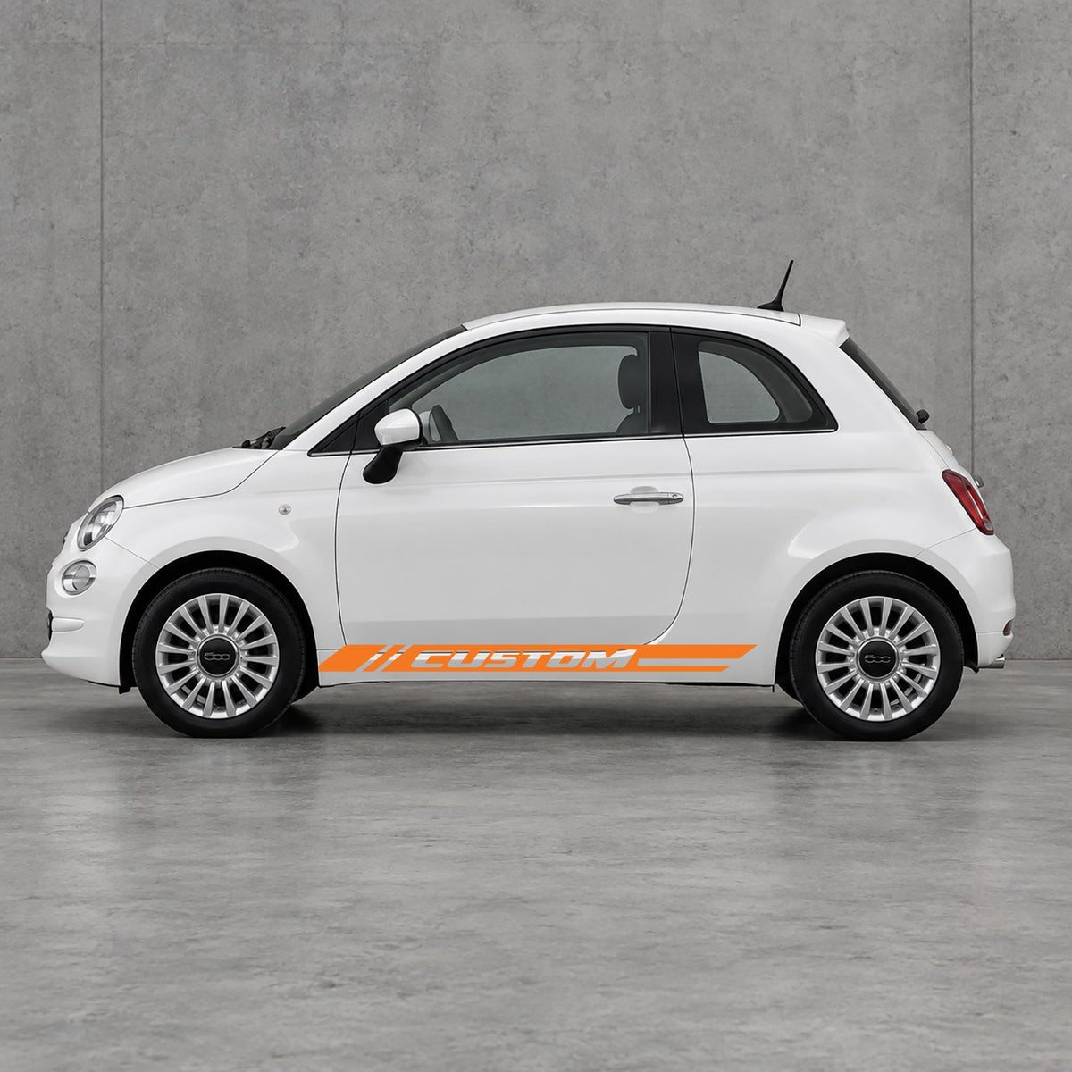 Fiat 500 Custom Lower Side Stripes Kit - Pair Supplied in Orange & Orange