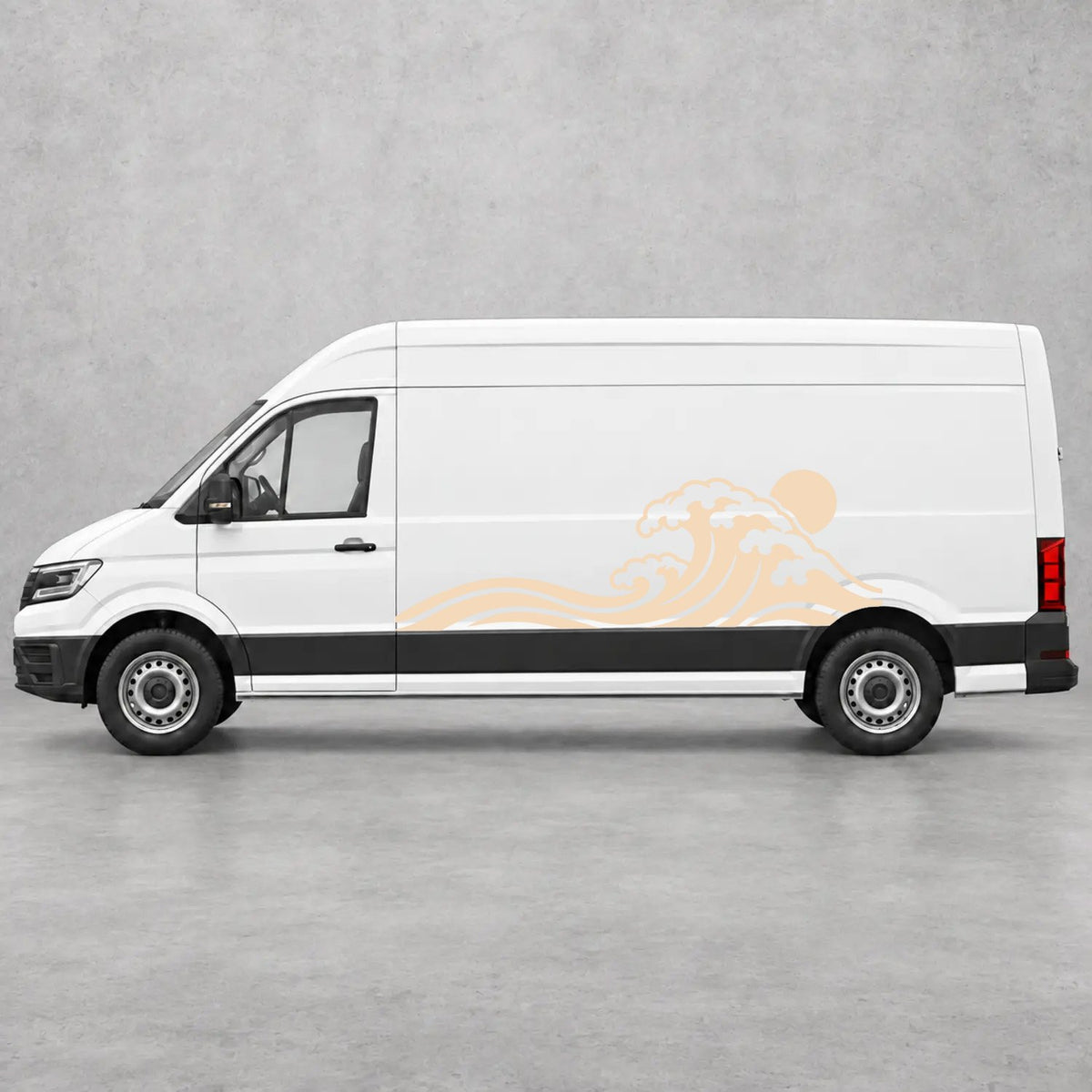 VW Crafter Ocean Wave & Sunset Side Graphics in Beige