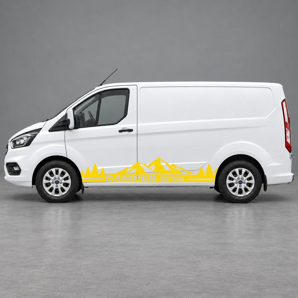 Ford Transit Custom Camper Edition Forest Side Stripes in Yellow