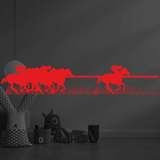 horse racing sticker trailer wall sticker
