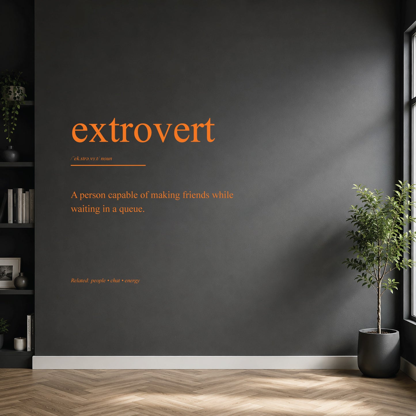 Extrovert dictionary definition wall sticker