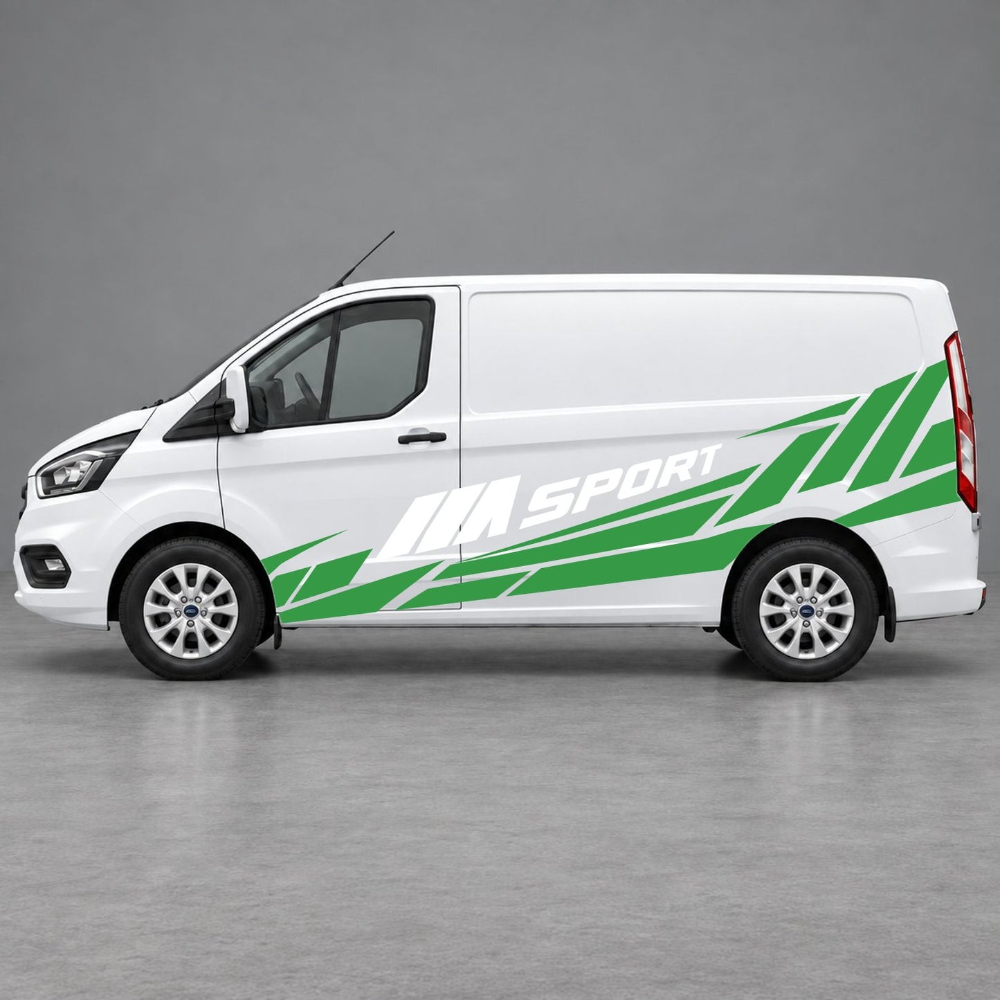 Ford Transit Custom M Sport Racing Side Graphics in Green & White
