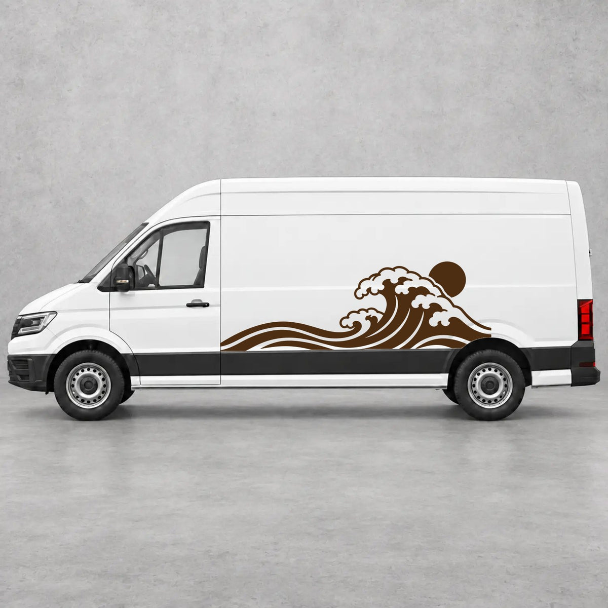 VW Crafter Ocean Wave & Sunset Side Graphics in Brown