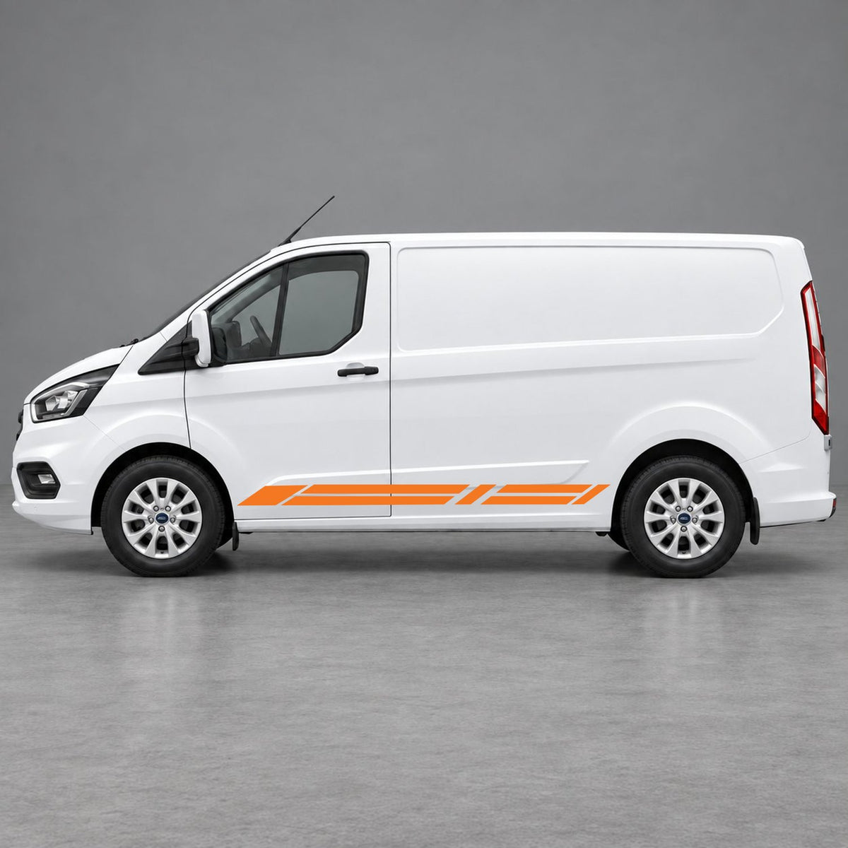 Ford Transit Custom Geometric Lower Side Stripes in Orange & Orange