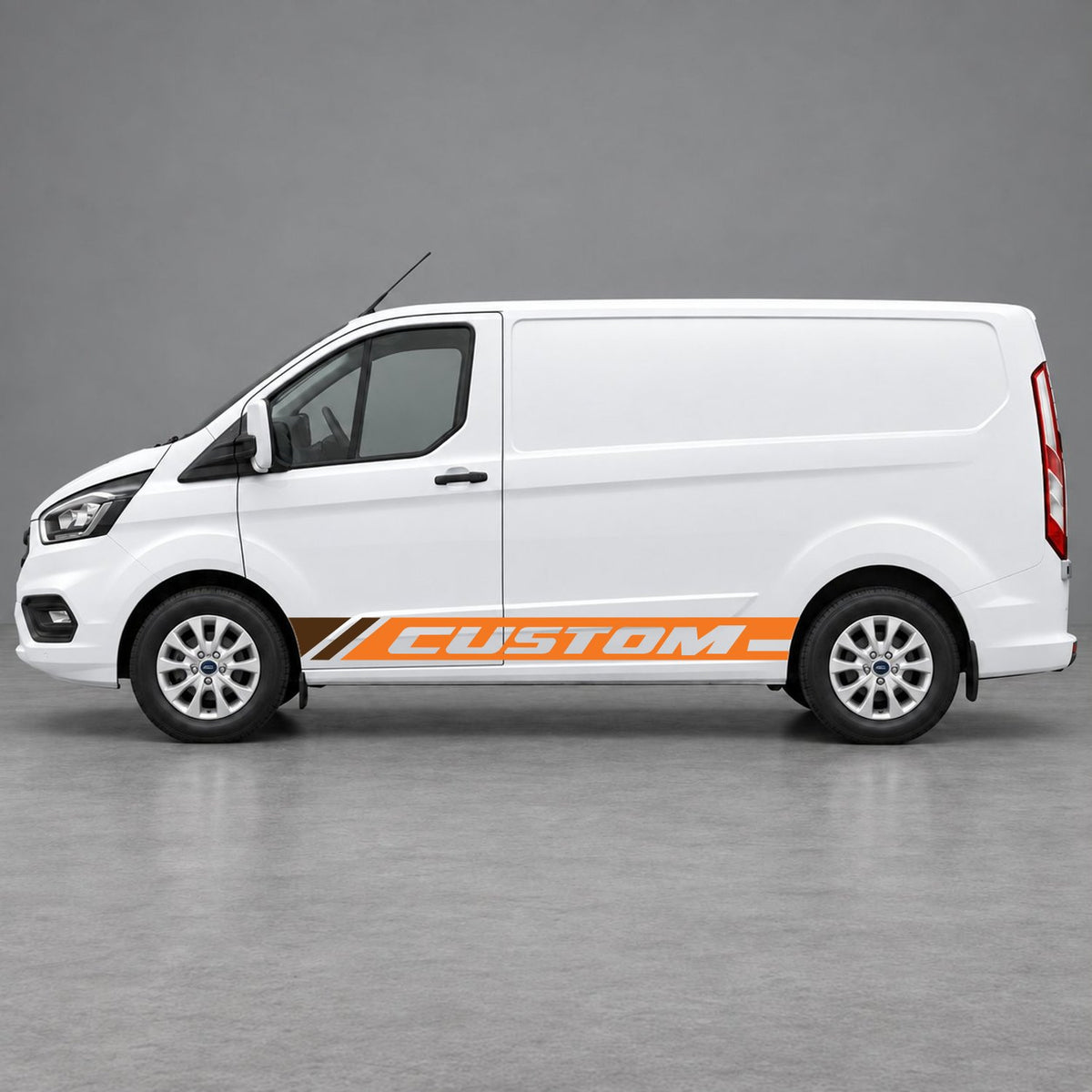 Ford Transit Custom Custom Lower Side Stripes in Orange & Brown