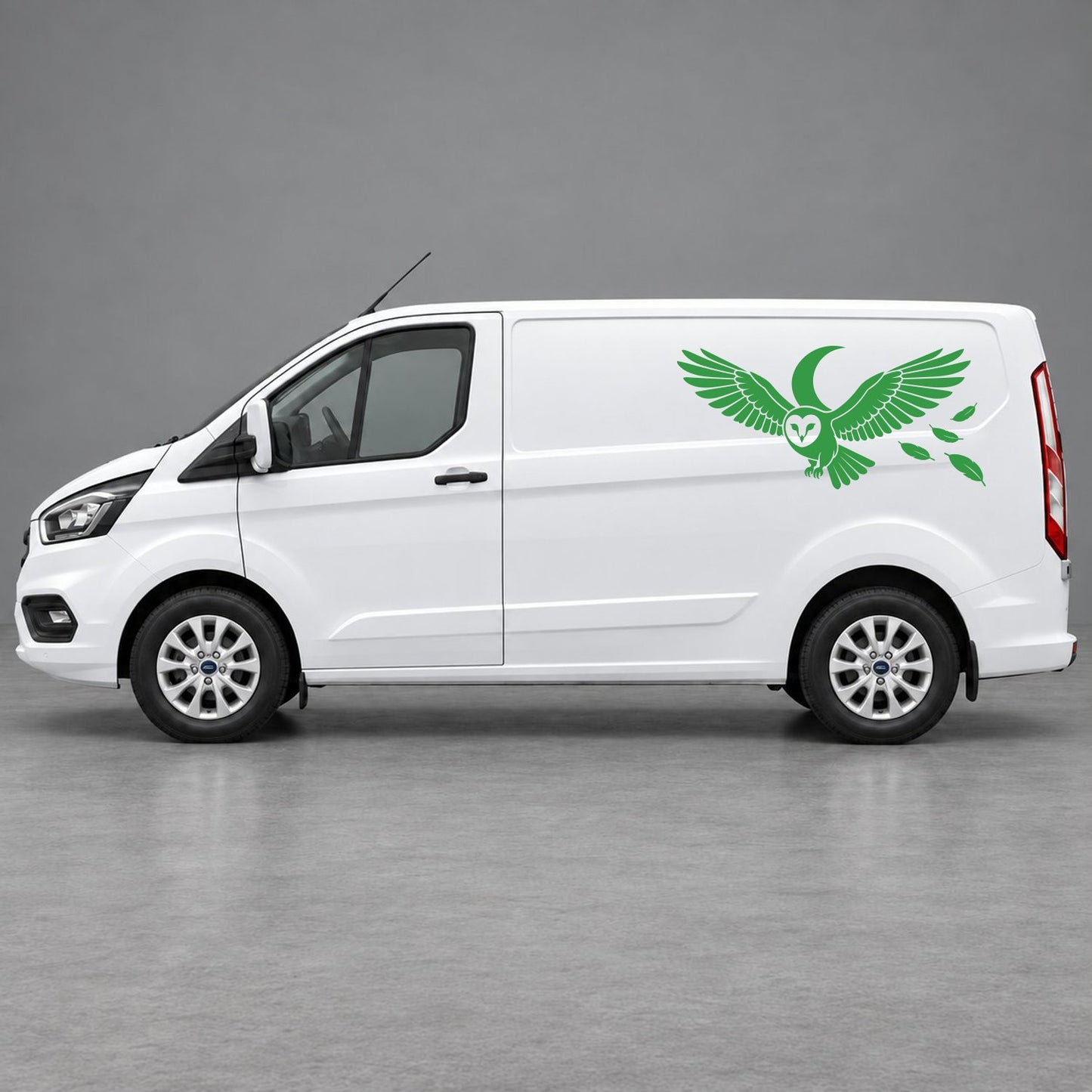 Ford Transit Custom Flying Eagle Side Graphics in Green