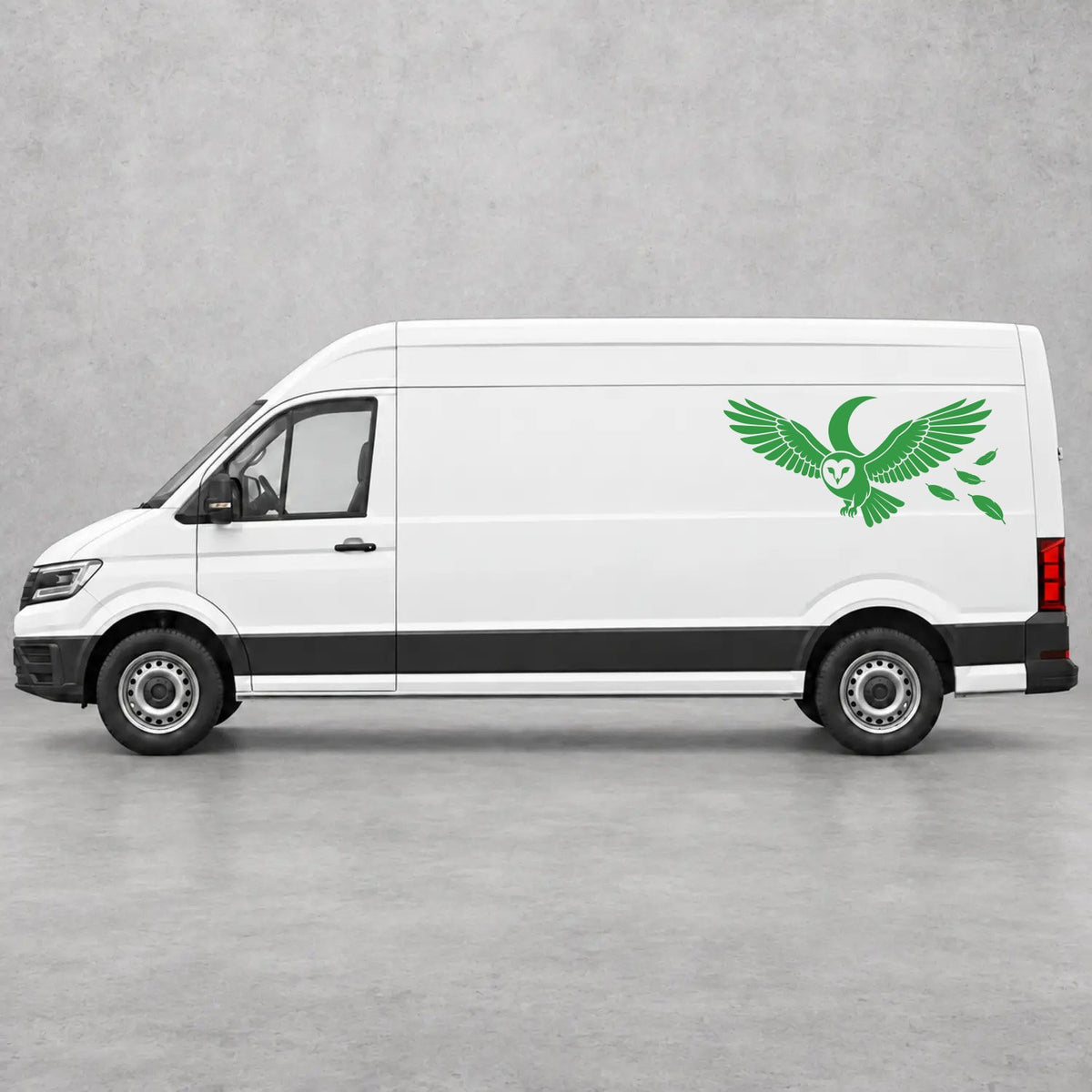 VW Crafter Flying Owl Side Graphics in Green