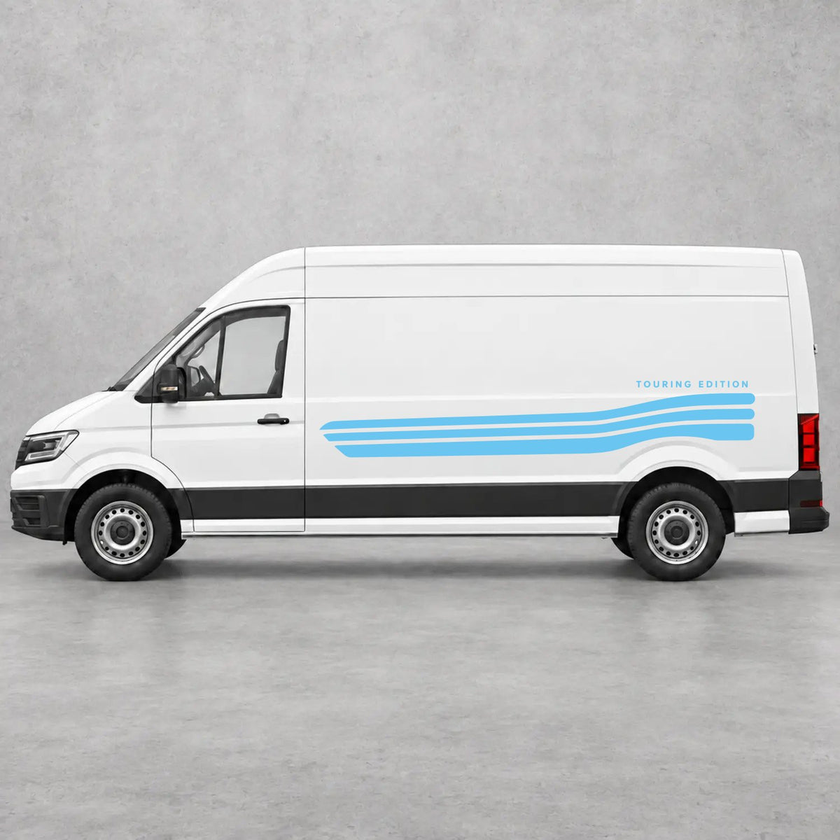 VW Crafter Touring Edition Side Stripes in Light Blue & Light Blue