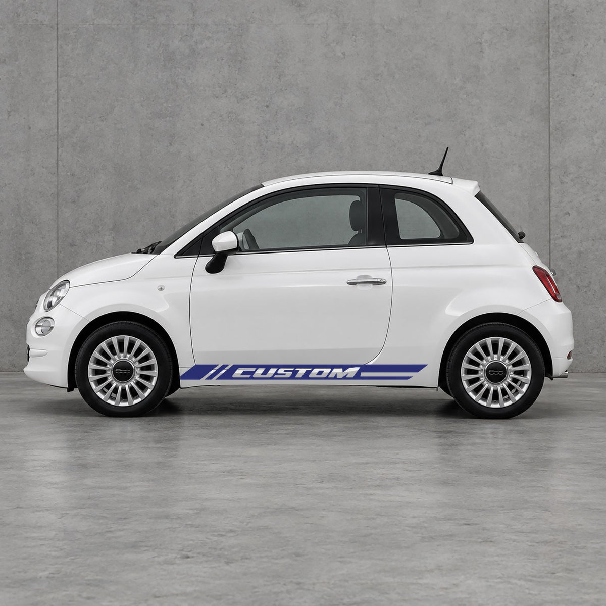 Fiat 500 Custom Lower Side Stripes Kit - Pair Supplied in Navy Blue & Navy Blue