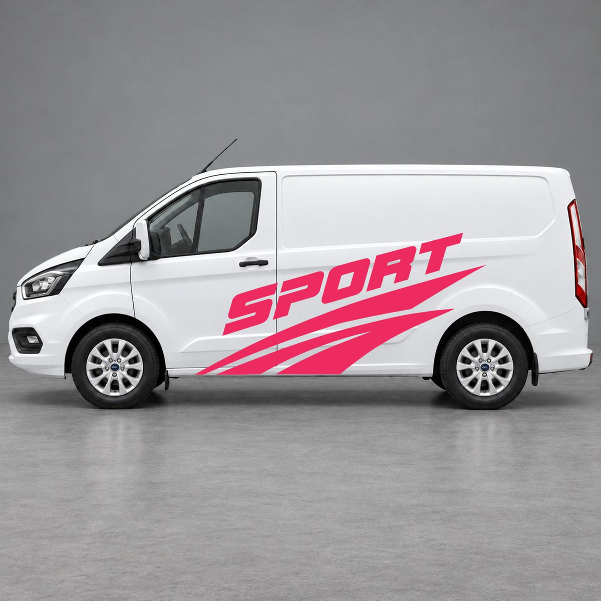 Ford Transit Custom Sport Twin Stripe Side Graphics in Pink & Pink