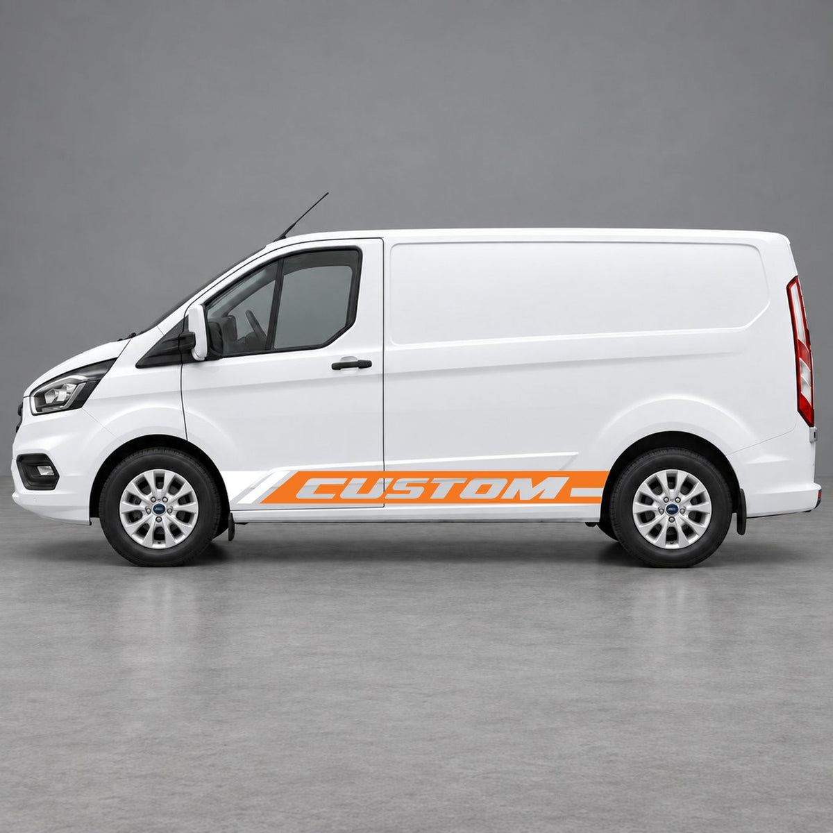 Ford Transit Custom Custom Lower Side Stripes in Orange & White