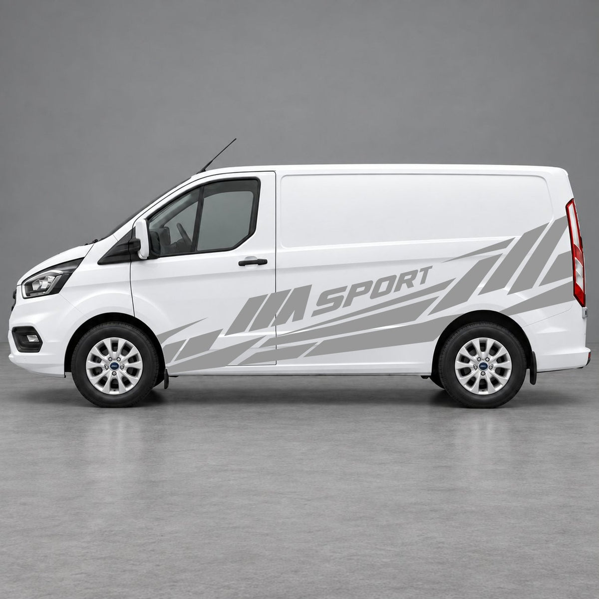 Ford Transit Custom M Sport Racing Side Graphics in Grey & Grey
