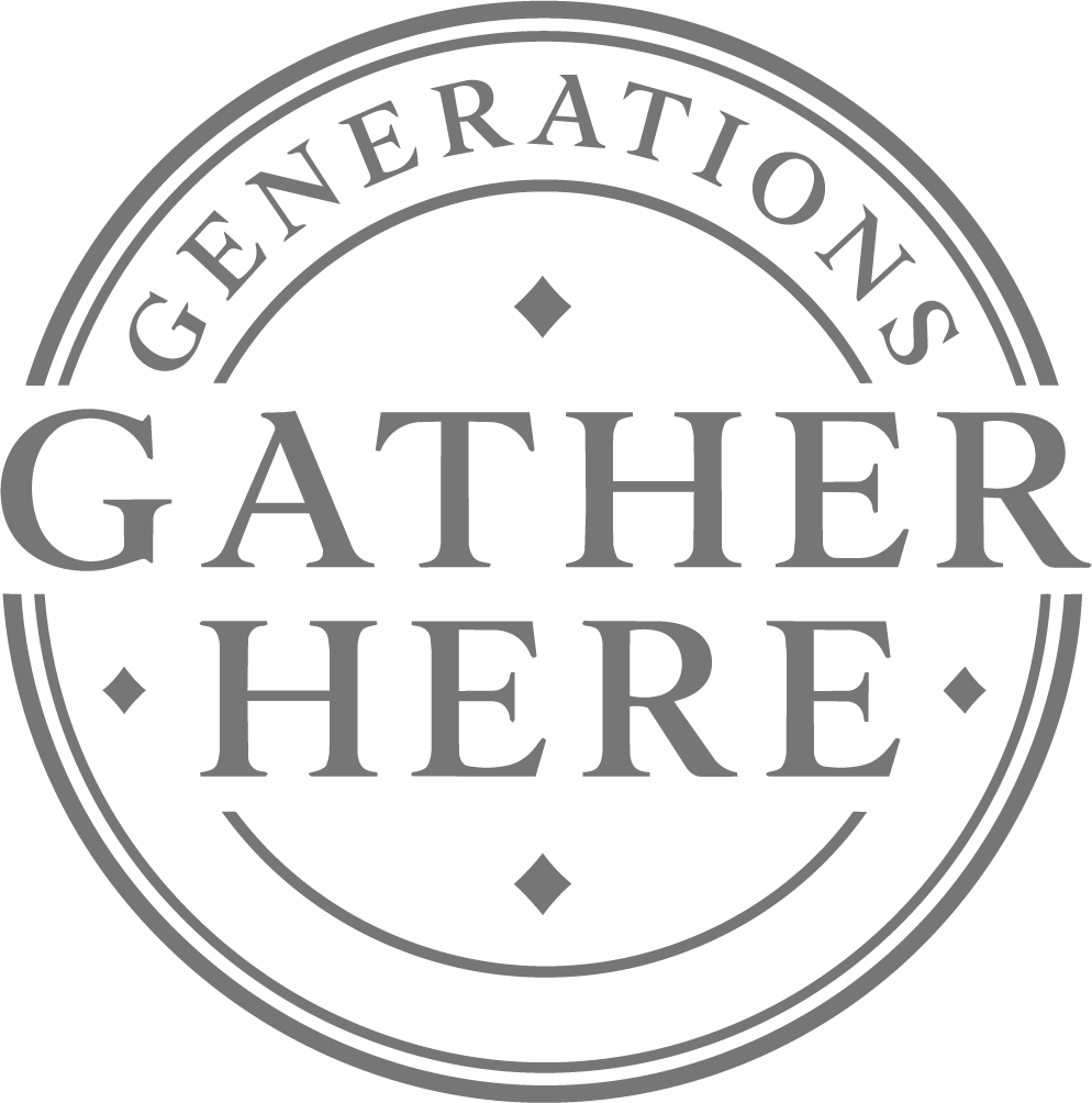 Generations Gather Here — Circular Stamp Wall Sticker for Dining Room