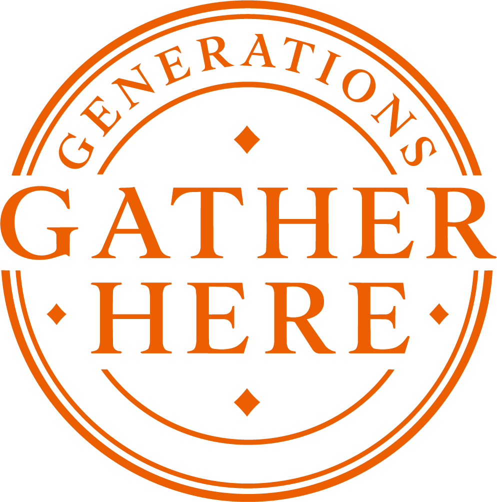 Generations Gather Here — Circular Stamp Wall Sticker for Dining Room