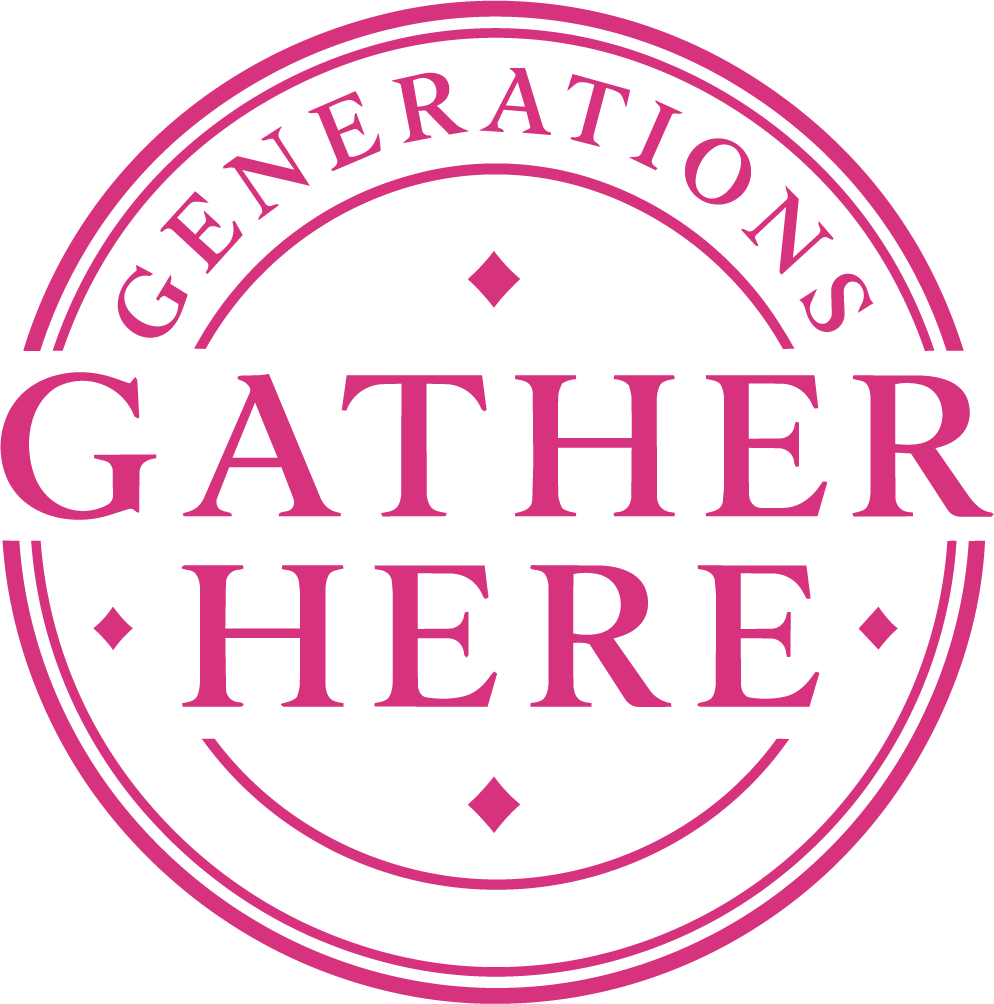 Generations Gather Here — Circular Stamp Wall Sticker for Dining Room