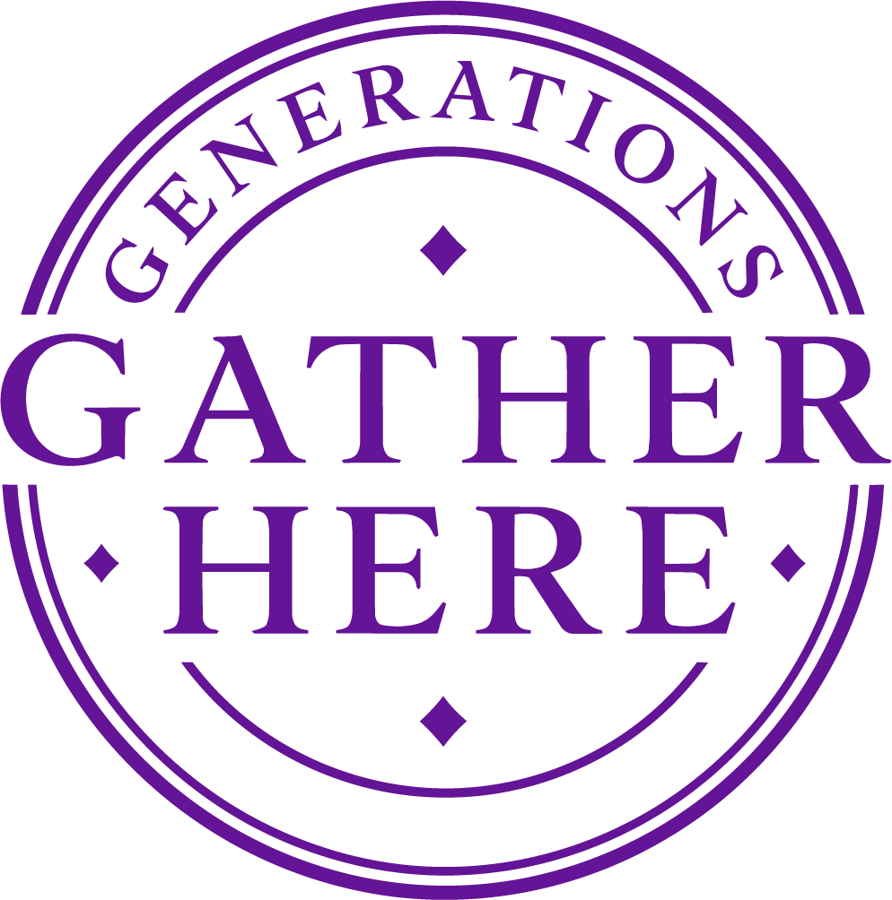 Generations Gather Here — Circular Stamp Wall Sticker for Dining Room