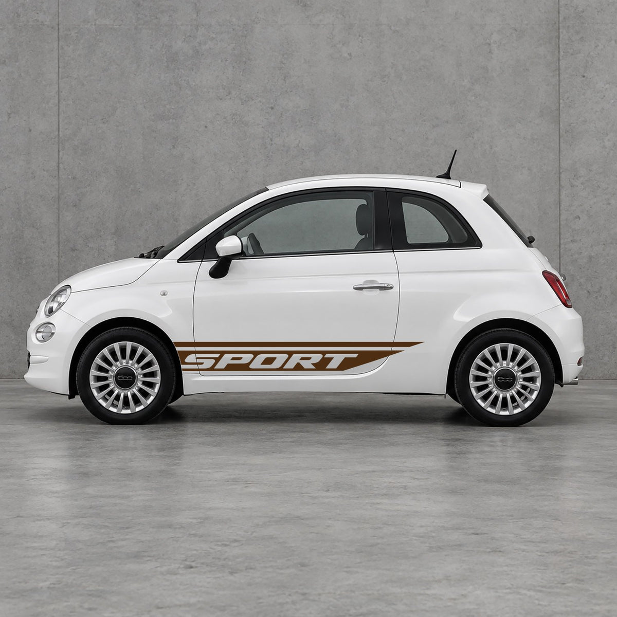 Fiat 500 Sport Lower Side Stripes Kit - Pair Supplied in Brown & Brown