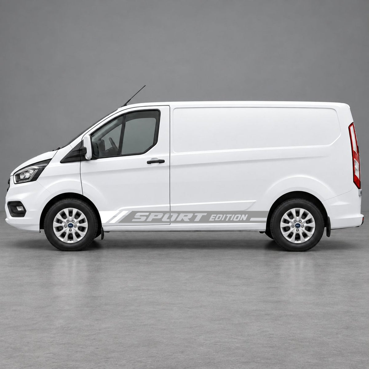 Ford Transit Custom Sport Edition Lower Side Graphics in Grey & White
