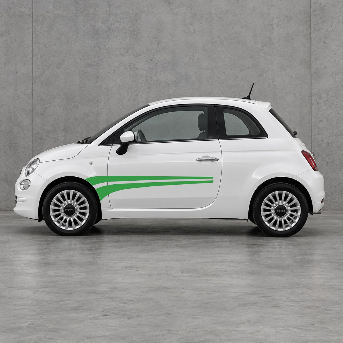 Fiat 500 Twin Bodyline Side Stripes Kit - Pair Supplied in Green