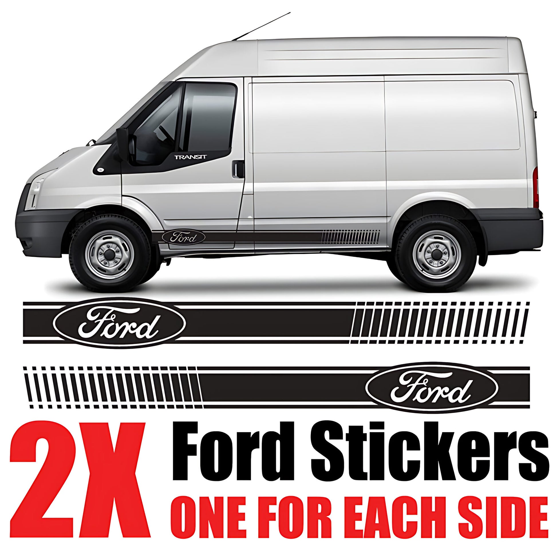 Ford Transit Speed Line Pinstripe Side Decal – Ford Badge Van Graphics