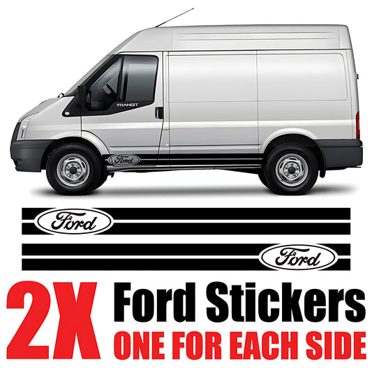 Ford Transit Ford Badge Triple Stripe Side Decal – Van Body Graphics